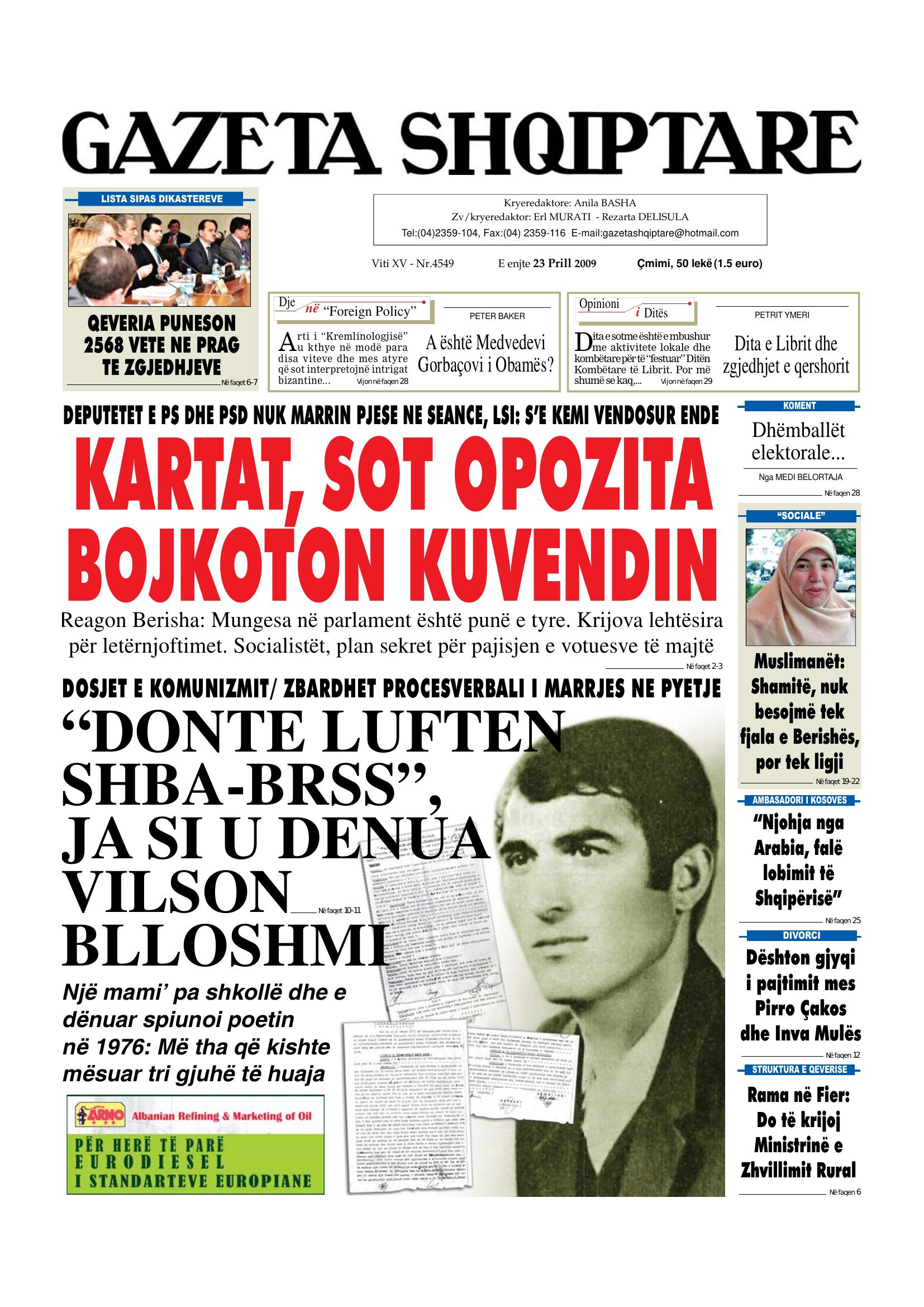 Gazeta Shqiptare 2009-04-23